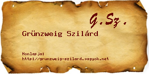 Grünzweig Szilárd névjegykártya